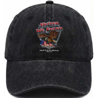 United We Stand Proud To Be An American Since 1776 Washed Cotton Baseball Cap Patriotic USA Flag Eagle