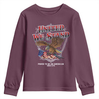 United We Stand Proud To Be An American Since 1776 Youth Sweatshirt Patriotic USA Flag Eagle - Wonder Print Shop