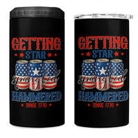 Funny Getting Star Spangled Hammered Since 1776 4 in 1 Can Cooler Tumbler 4th of July Beers American Flag - Wonder Print Shop