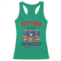 Funny Getting Star Spangled Hammered Since 1776 Racerback Tank Top 4th of July Beers American Flag - Wonder Print Shop