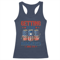 Funny Getting Star Spangled Hammered Since 1776 Racerback Tank Top 4th of July Beers American Flag - Wonder Print Shop