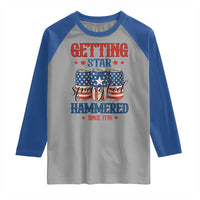Funny Getting Star Spangled Hammered Since 1776 Raglan Shirt 4th of July Beers American Flag - Wonder Print Shop