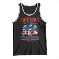 Funny Getting Star Spangled Hammered Since 1776 Tank Top 4th of July Beers American Flag - Wonder Print Shop