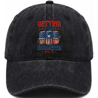 Funny Getting Star Spangled Hammered Since 1776 Washed Cotton Baseball Cap 4th of July Beers American Flag