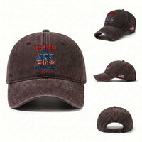 Funny Getting Star Spangled Hammered Since 1776 Washed Cotton Baseball Cap 4th of July Beers American Flag
