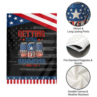 Funny Getting Star Spangled Hammered Since 1776 Garden Flag 4th of July Beers American Flag