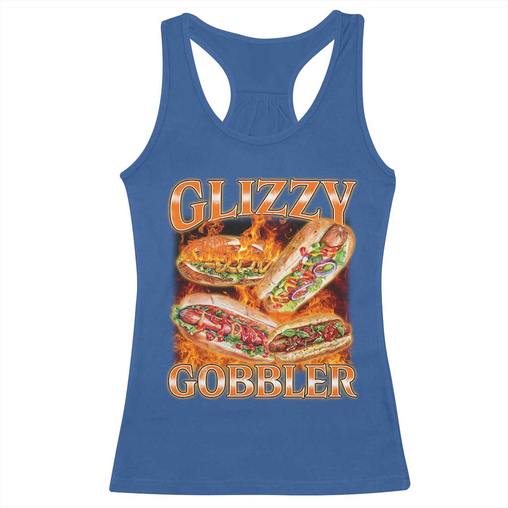 Funny Glizzy Gobbler Racerback Tank Top Glizzy Hot Dog Meme Hilarious