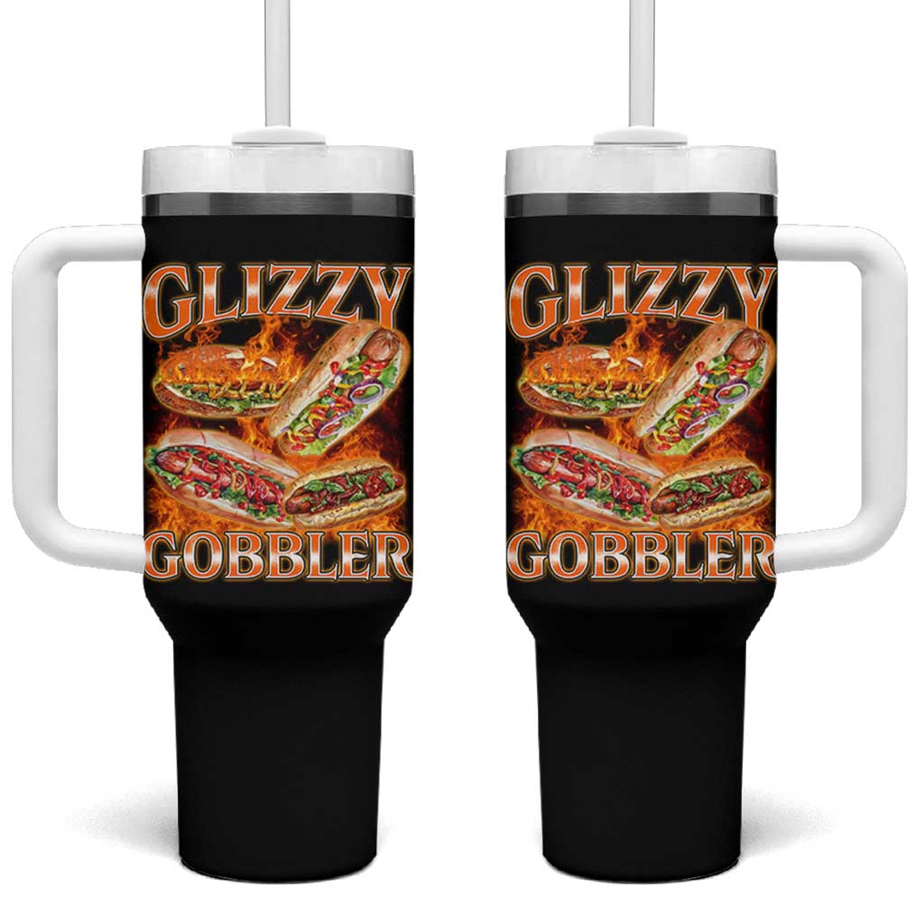 Funny Glizzy Gobbler Tumbler With Handle Glizzy Hot Dog Meme Hilarious
