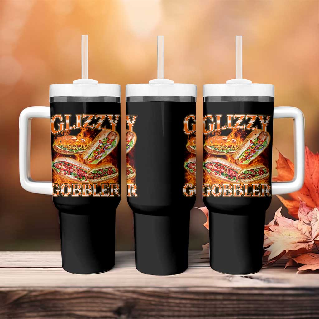 Funny Glizzy Gobbler Tumbler With Handle Glizzy Hot Dog Meme Hilarious