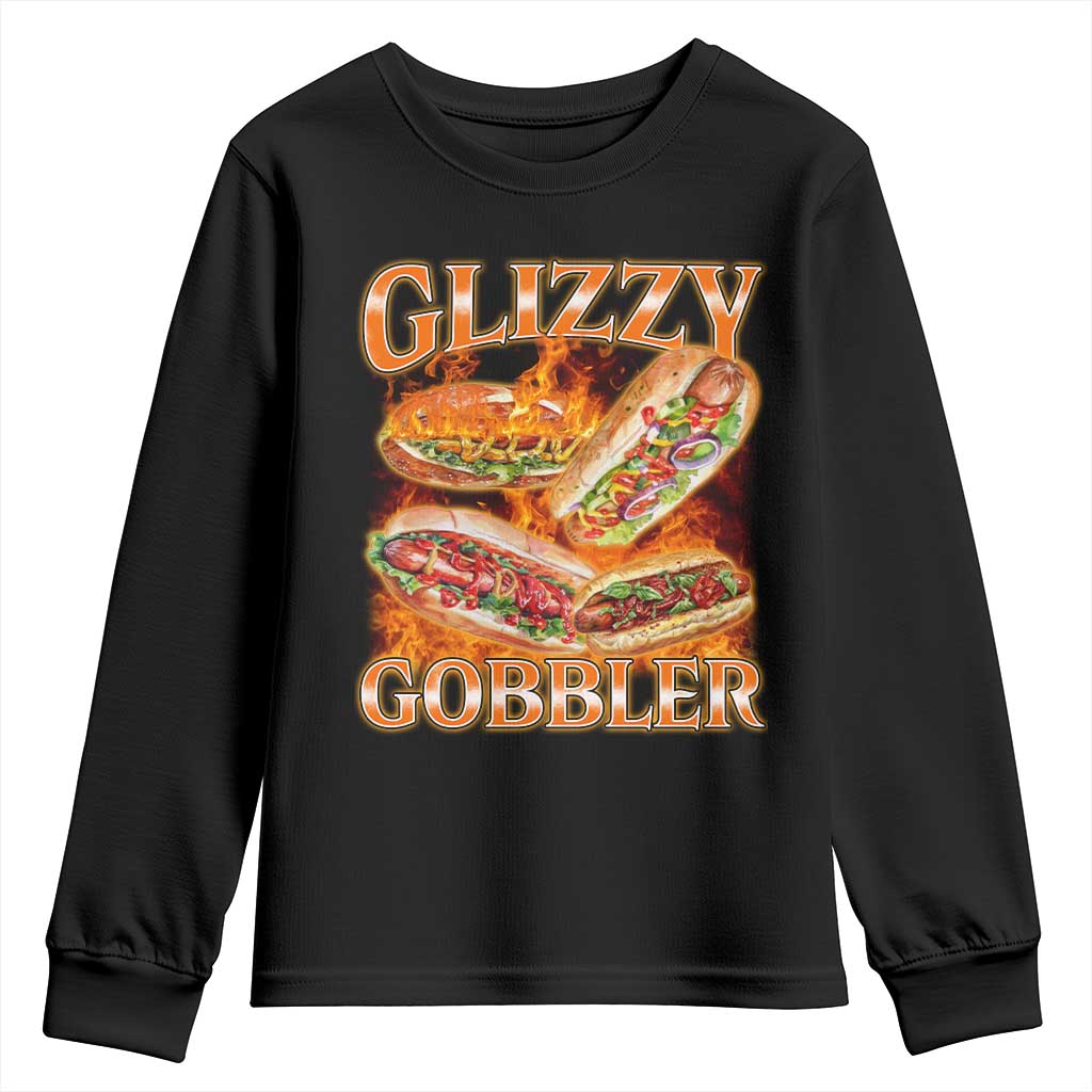 Funny Glizzy Gobbler Youth Sweatshirt Glizzy Hot Dog Meme Hilarious