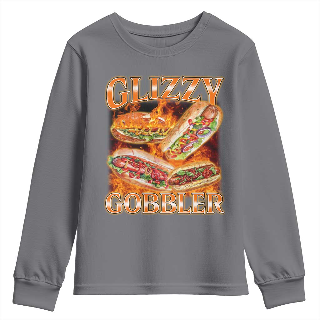 Funny Glizzy Gobbler Youth Sweatshirt Glizzy Hot Dog Meme Hilarious