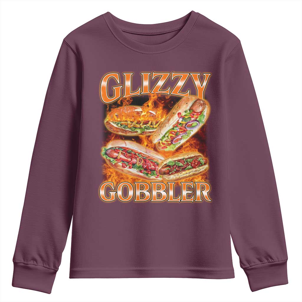 Funny Glizzy Gobbler Youth Sweatshirt Glizzy Hot Dog Meme Hilarious