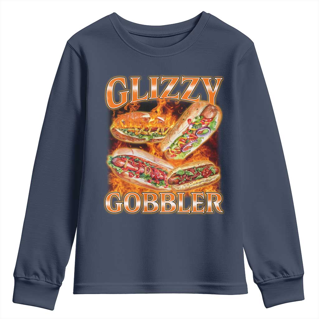 Funny Glizzy Gobbler Youth Sweatshirt Glizzy Hot Dog Meme Hilarious
