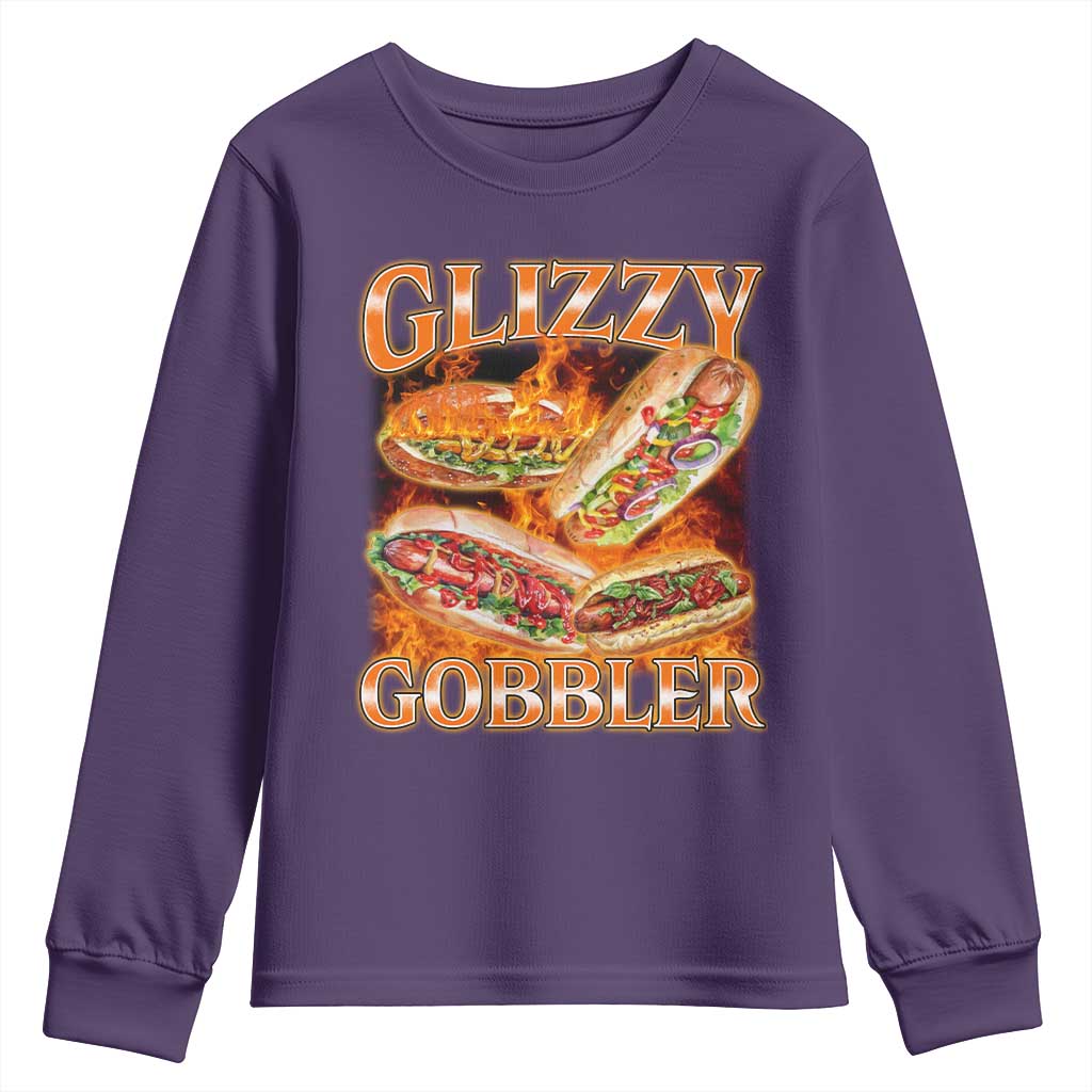 Funny Glizzy Gobbler Youth Sweatshirt Glizzy Hot Dog Meme Hilarious