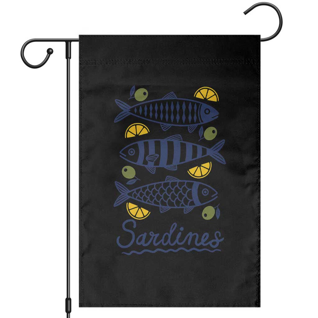 Minimal Sardines Fishermen Aesthetic Retro Garden Flag