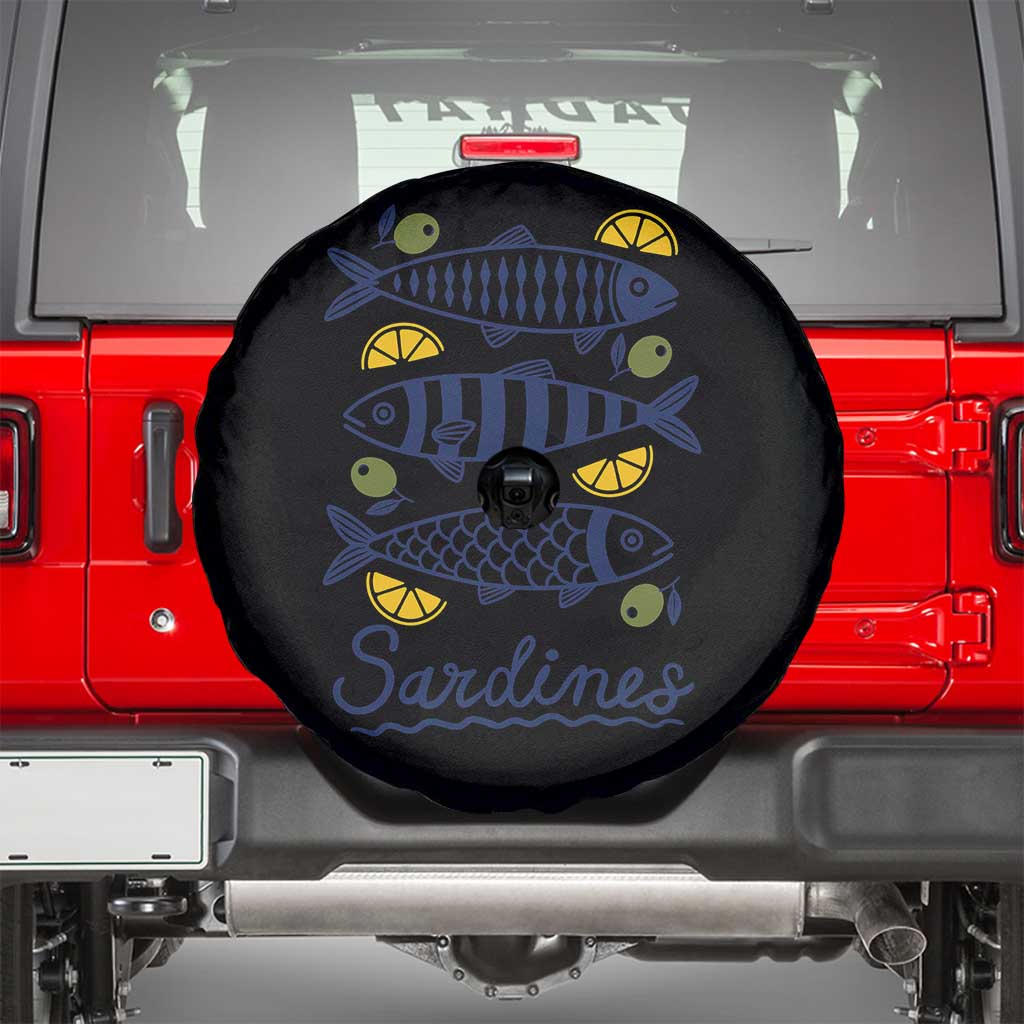 Minimal Sardines Fishermen Aesthetic Retro Spare Tire Cover