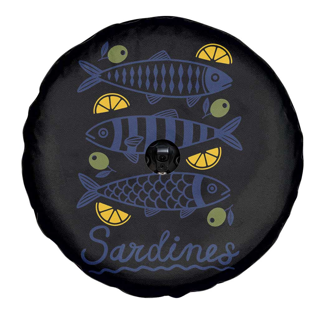 Minimal Sardines Fishermen Aesthetic Retro Spare Tire Cover