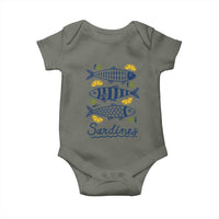 Minimal Sardines Fishermen Aesthetic Retro Baby Onesie