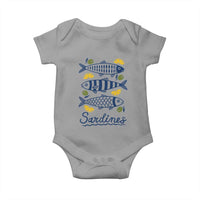 Minimal Sardines Fishermen Aesthetic Retro Baby Onesie