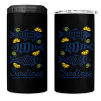 Minimal Sardines Fishermen Aesthetic Retro 4 in 1 Can Cooler Tumbler