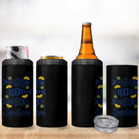 Minimal Sardines Fishermen Aesthetic Retro 4 in 1 Can Cooler Tumbler