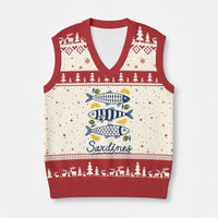Minimal Sardines Fishermen Aesthetic Retro V-Neck Knit Sweater Vest