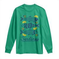 Minimal Sardines Fishermen Aesthetic Retro Long Sleeve Shirt