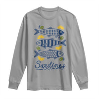 Minimal Sardines Fishermen Aesthetic Retro Long Sleeve Shirt