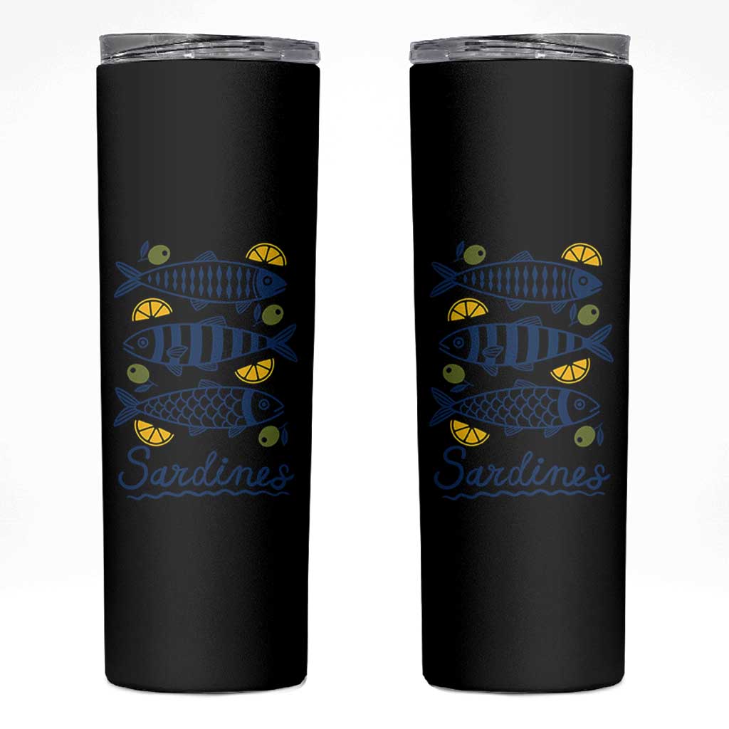 Minimal Sardines Fishermen Aesthetic Retro Skinny Tumbler