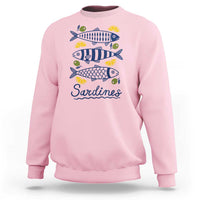 Minimal Sardines Fishermen Aesthetic Retro Sweatshirt