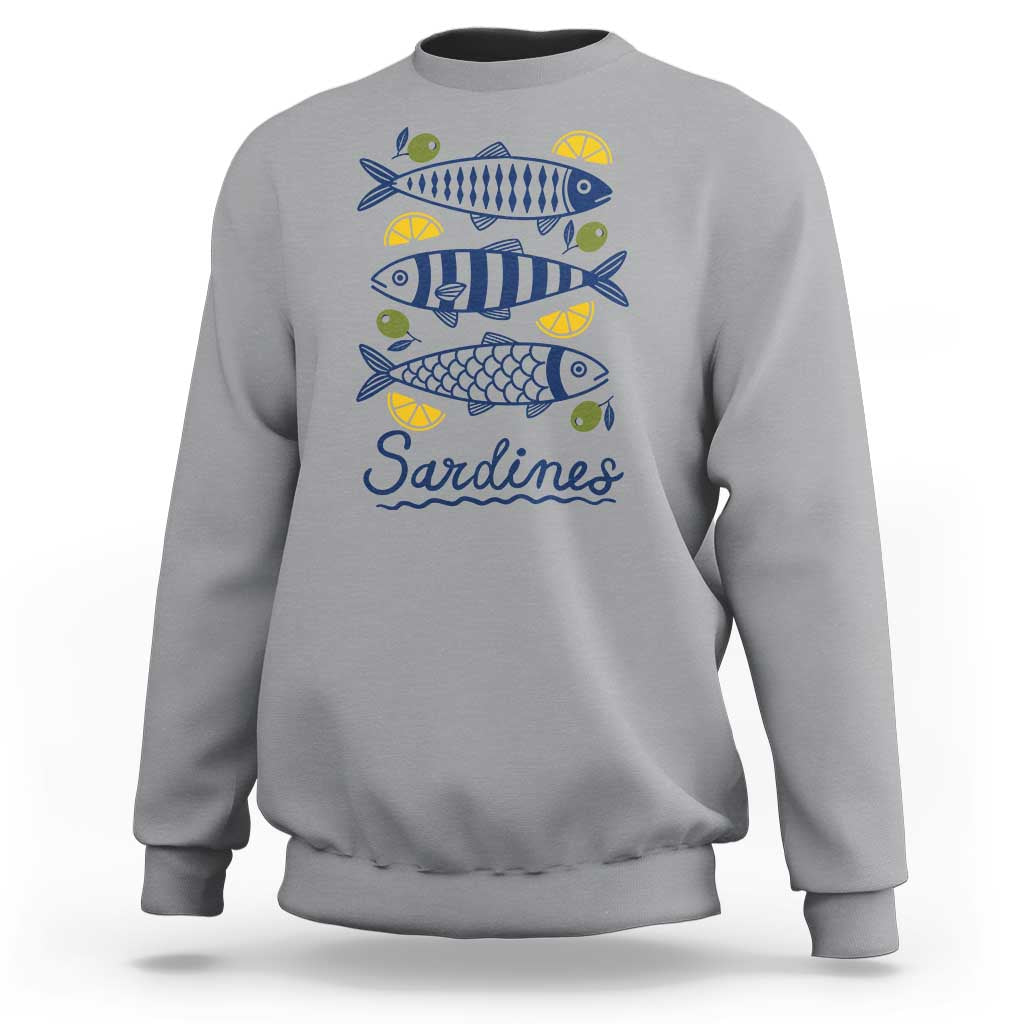 Minimal Sardines Fishermen Aesthetic Retro Sweatshirt