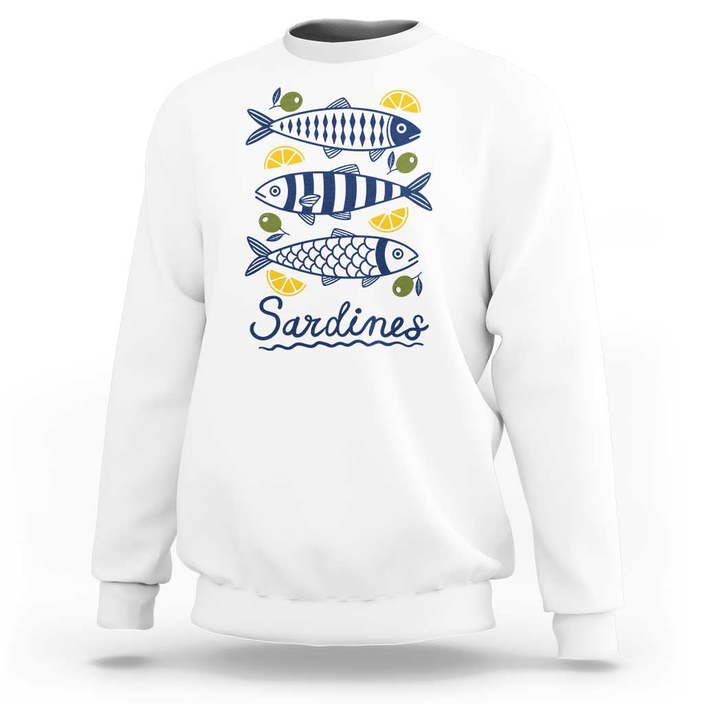 Minimal Sardines Fishermen Aesthetic Retro Sweatshirt