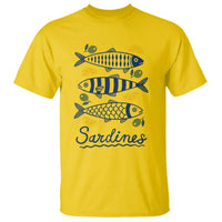 Minimal Sardines Fishermen Aesthetic Retro T Shirt