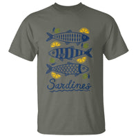 Minimal Sardines Fishermen Aesthetic Retro T Shirt