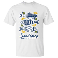 Minimal Sardines Fishermen Aesthetic Retro T Shirt