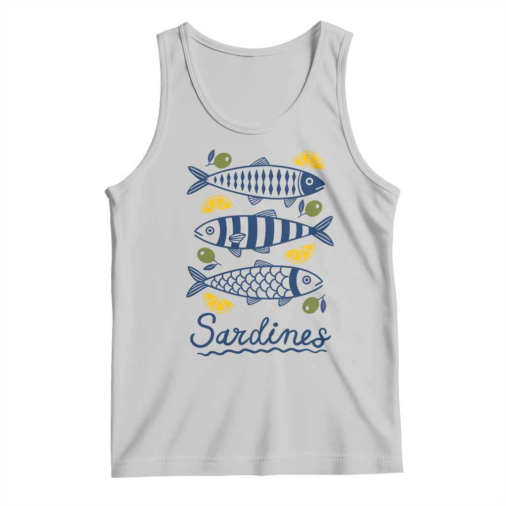 Minimal Sardines Fishermen Aesthetic Retro Tank Top