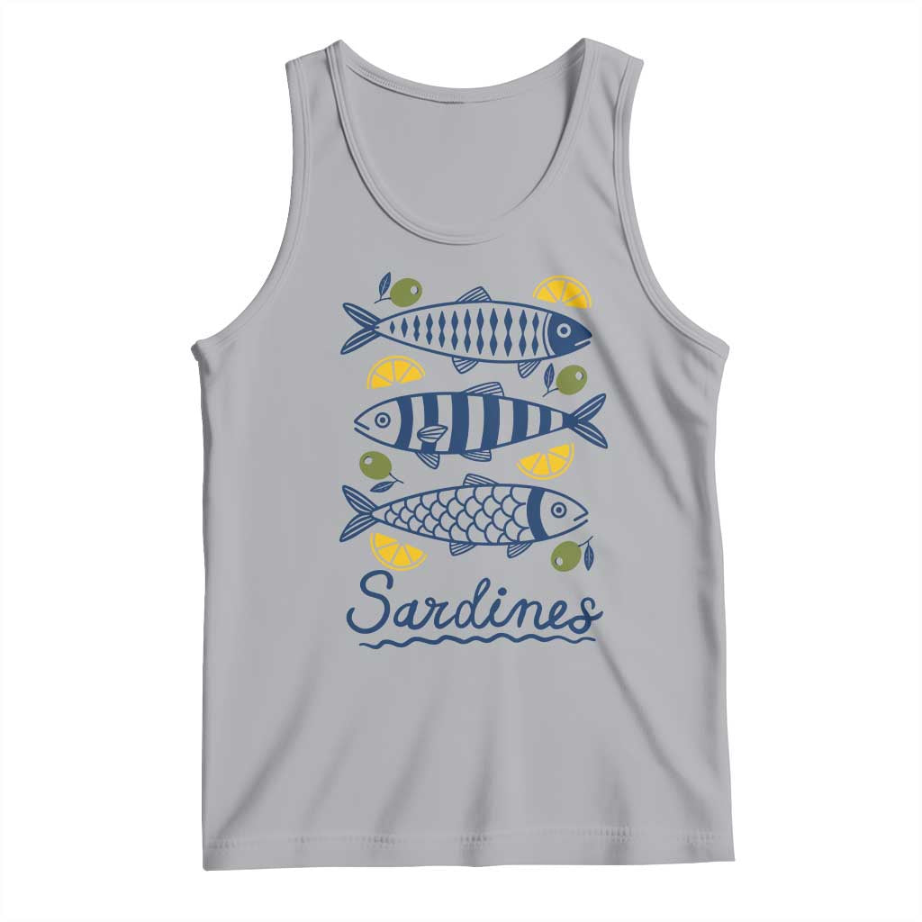 Minimal Sardines Fishermen Aesthetic Retro Tank Top