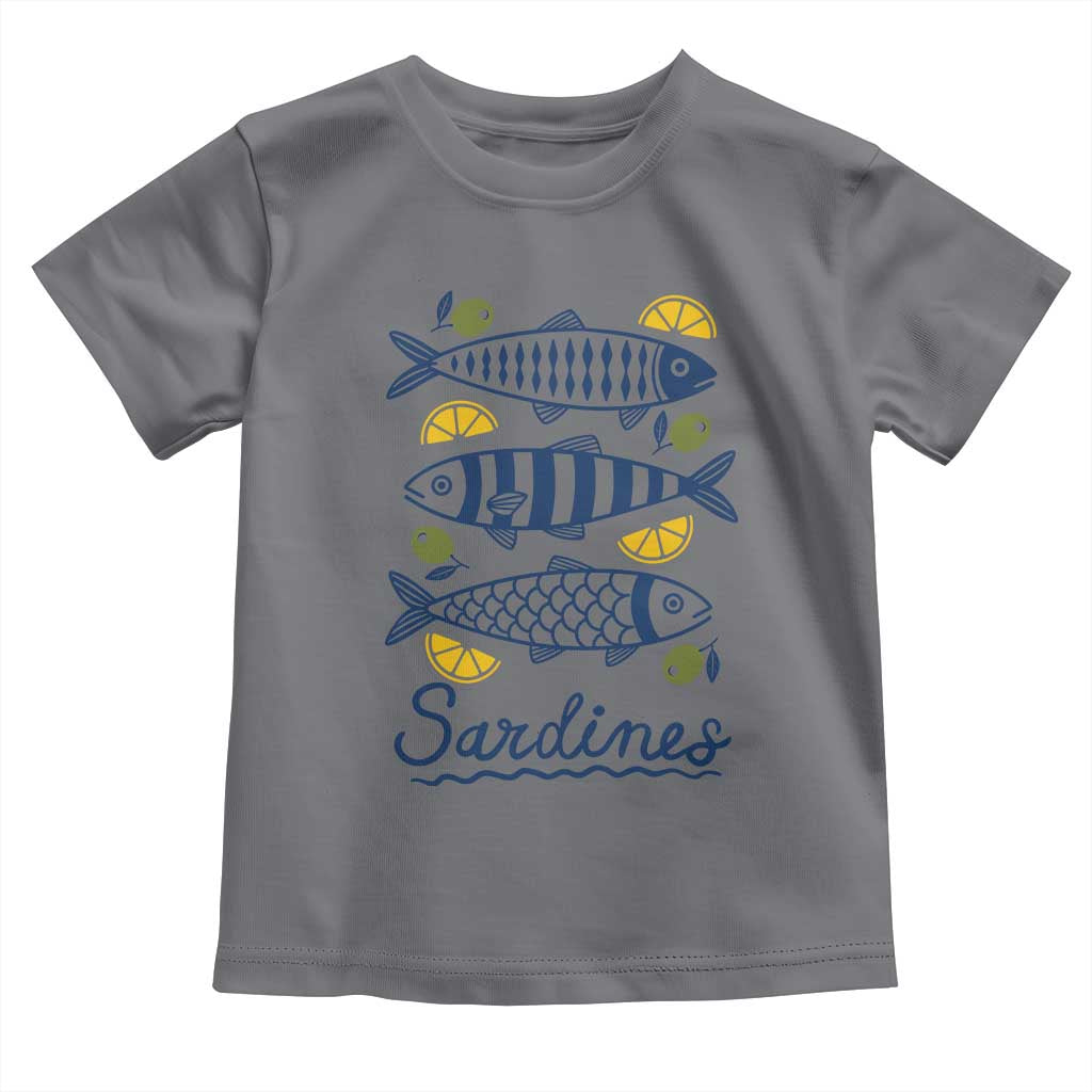Minimal Sardines Fishermen Aesthetic Retro Toddler T Shirt