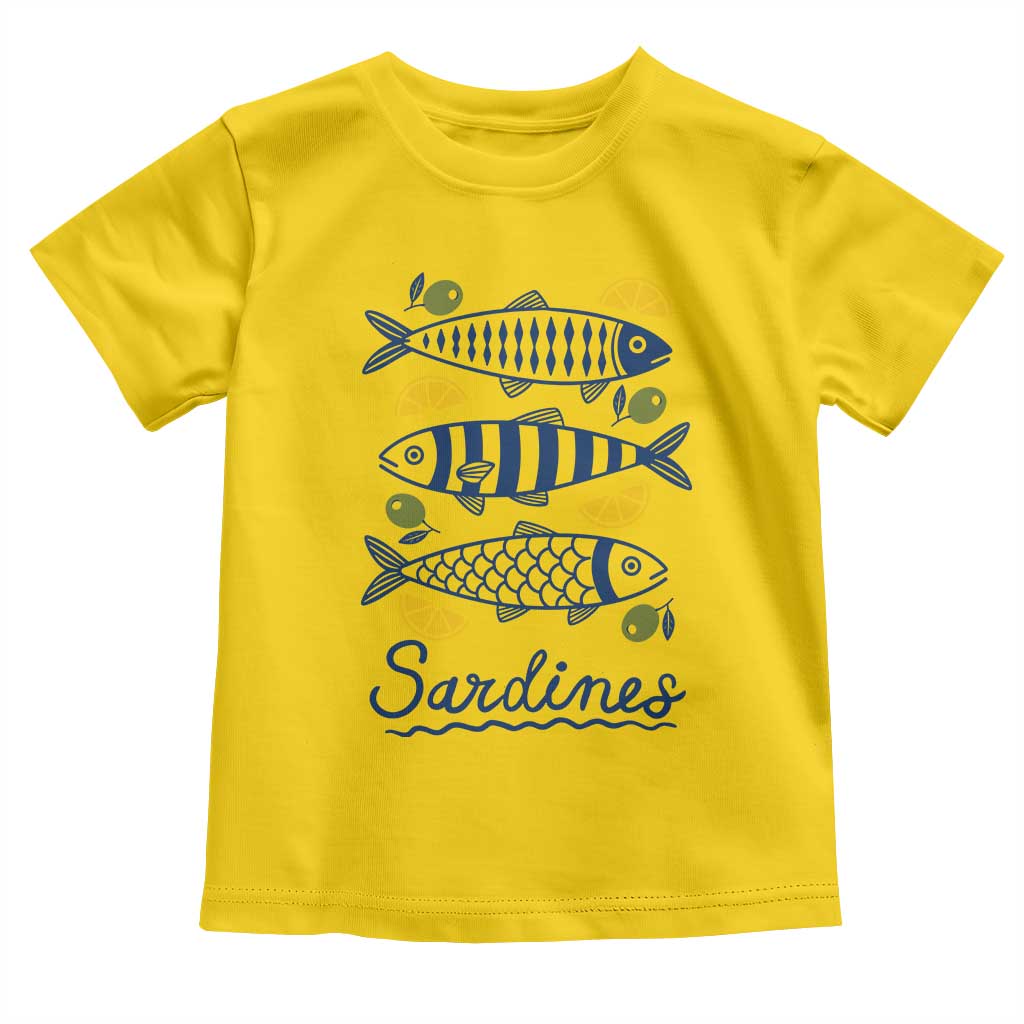 Minimal Sardines Fishermen Aesthetic Retro Toddler T Shirt