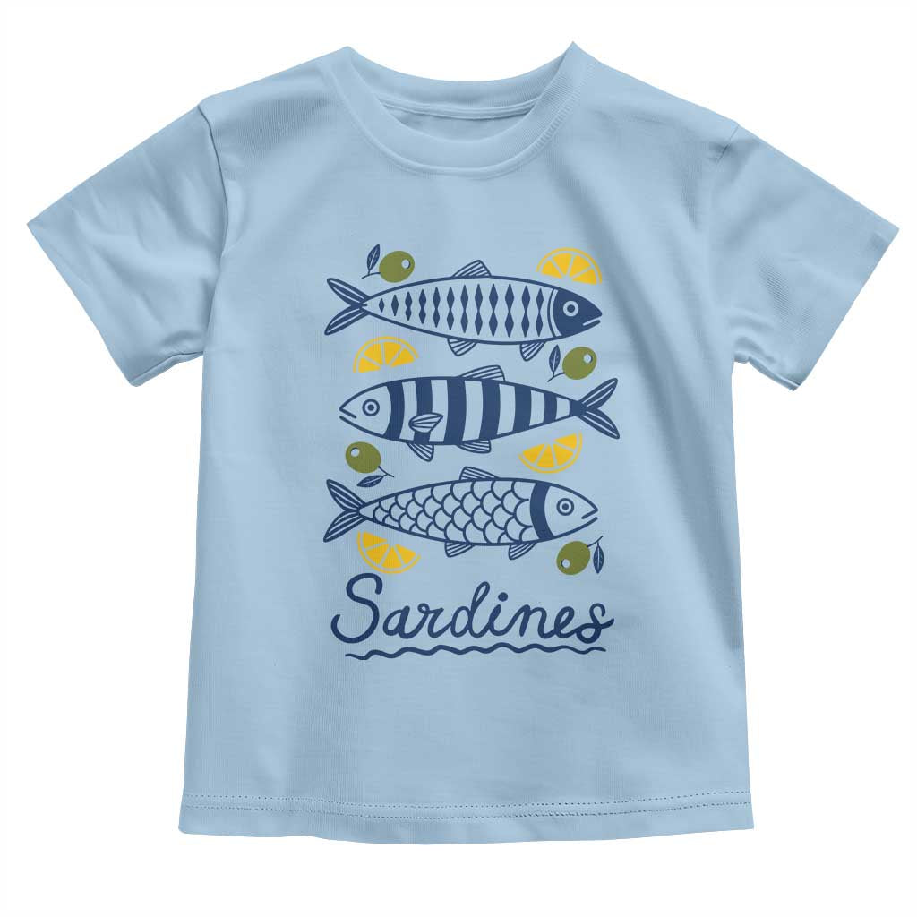 Minimal Sardines Fishermen Aesthetic Retro Toddler T Shirt