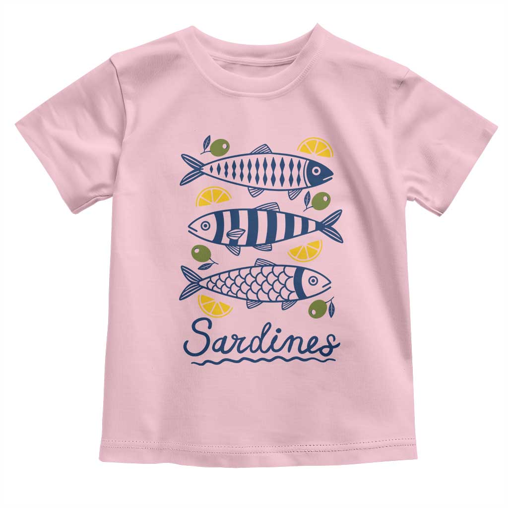 Minimal Sardines Fishermen Aesthetic Retro Toddler T Shirt