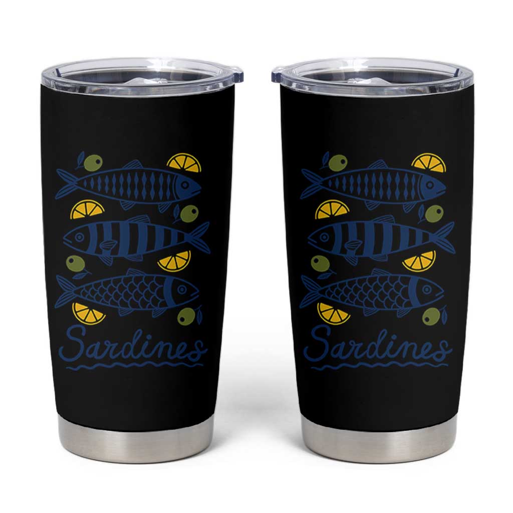 Minimal Sardines Fishermen Aesthetic Retro Tumbler Cup