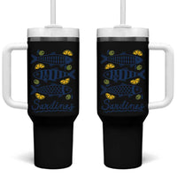Minimal Sardines Fishermen Aesthetic Retro Tumbler With Handle