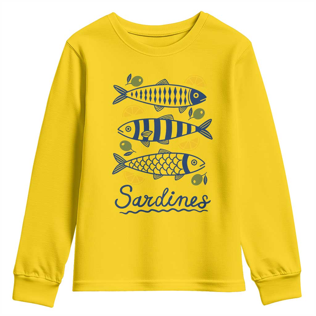 Minimal Sardines Fishermen Aesthetic Retro Youth Sweatshirt