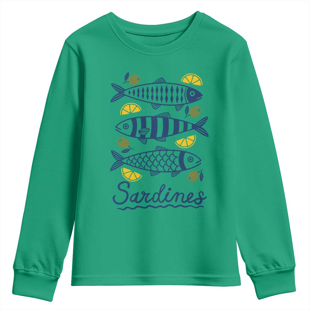 Minimal Sardines Fishermen Aesthetic Retro Youth Sweatshirt