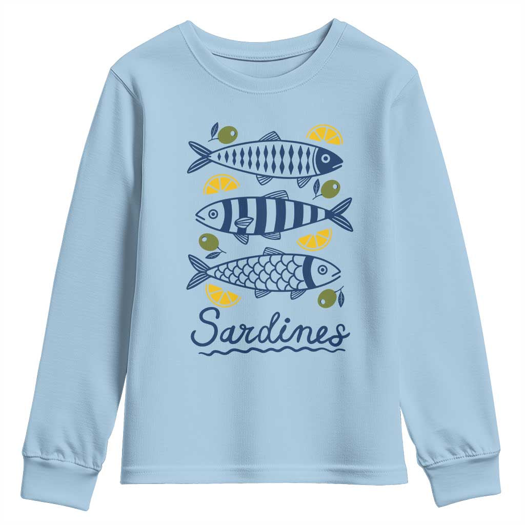 Minimal Sardines Fishermen Aesthetic Retro Youth Sweatshirt