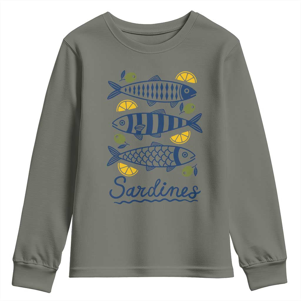 Minimal Sardines Fishermen Aesthetic Retro Youth Sweatshirt