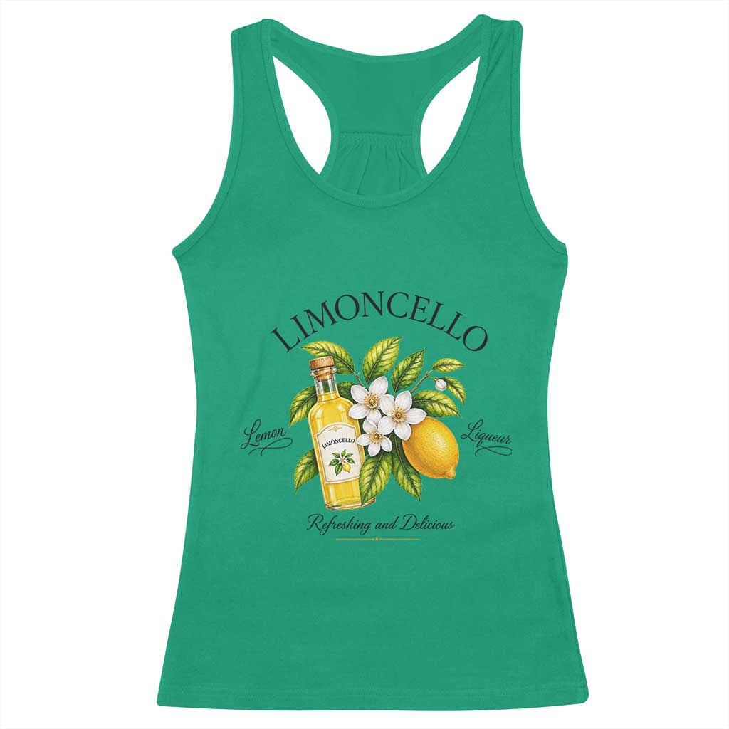 Italian Summer Limoncello Lemon Liqueur Amalfi Italy Racerback Tank Top