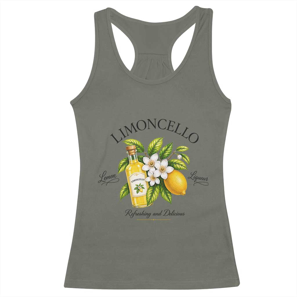 Italian Summer Limoncello Lemon Liqueur Amalfi Italy Racerback Tank Top