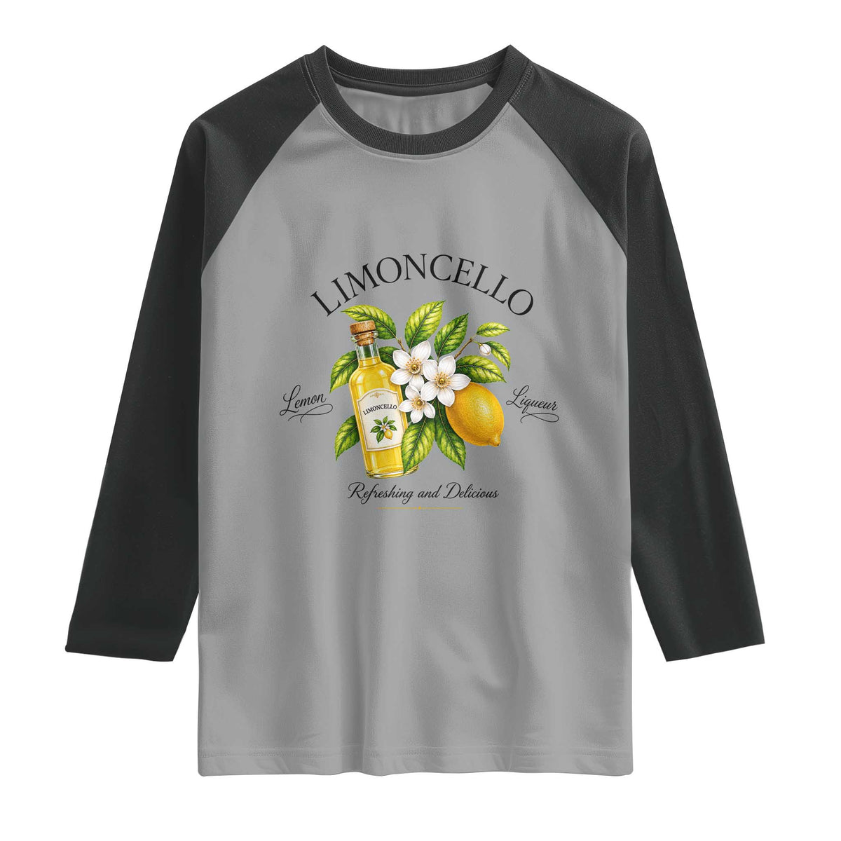 Italian Summer Limoncello Lemon Liqueur Amalfi Italy Raglan Shirt